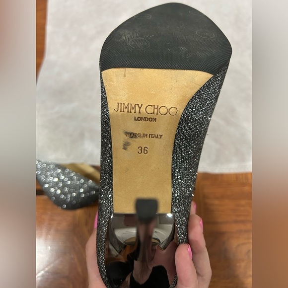Jimmy Choo silver glitter stiletto - preowned - Picture 9 of 14